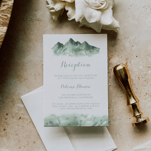 Cartão De Informações Recepção de Casamento na Região da Montanha Verde