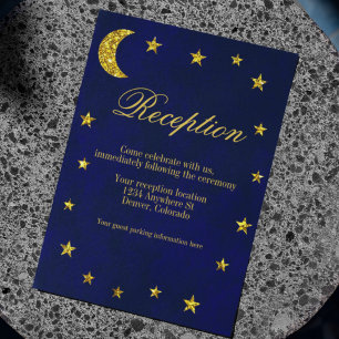 Cartão De Informações Recepção de Casamento no Céu Noturno Celestial