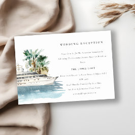 Cartão De Informações Recepção de Casamento no Cruzeiro Dusky no Mar com