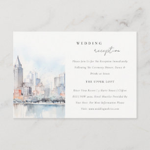 Cartão De Informações Recepção de Casamento Paisagem Detroit Michigan