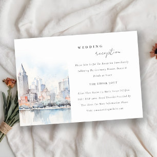 Cartão De Informações Recepção de Casamento Paisagem Detroit Michigan