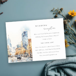 Cartão De Informações Recepção de Casamento Paisagem em Indianapolis Ind