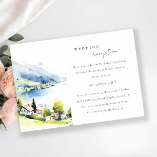 Cartão De Informações Recepção de Casamento Paisagem Lungern Suíça