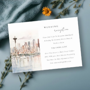 Cartão De Informações Recepção de Casamento Paisagem Seattle Washington