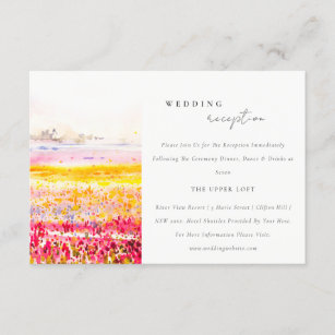 Cartão De Informações Recepção de casamento primavera Country Floral Lan