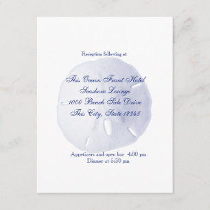 Cartão De Informações Recepção de Casamento Royal Blue Dólar de Areia