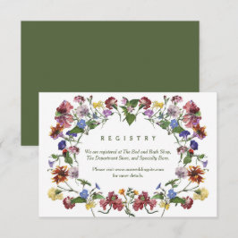 Cartão De Informações Recepção de casamento Rustic Boho Frame de Flor Se
