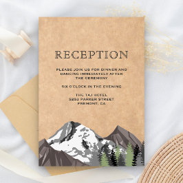 Cartão De Informações Recepção de casamento Rustic Kraft Mountain