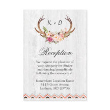 Recepção de Casamento Rústico Antler Madeira Boho 