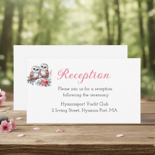 Cartão De Informações Recepção de Casamento Rústico Boho Florestal Coruj