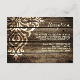 Cartão De Informações Recepção de Casamento Rústico em Celeiro de Madeir