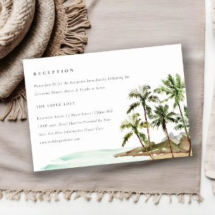 Cartão De Informações Recepção de casamento Tropical Palm Trees Beach Sa