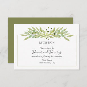 Cartão De Informações Recepção de casamento verde