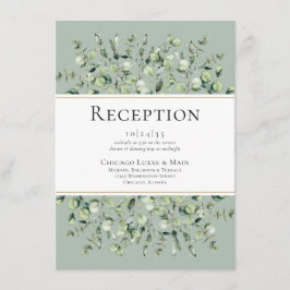 Cartão De Informações Recepção de casamento Verde de Eucalyptus