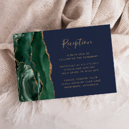 Cartão De Informações Recepção de Casamento Verde Esmeralda Ágata Azul-M
