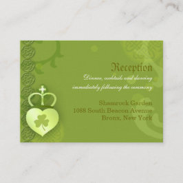 Cartão De Informações Recepção de casamento Verde irlandesa