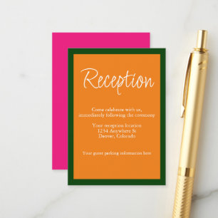 Cartão De Informações Recepção de Casamento Vibrante Mix & Match Pôr do