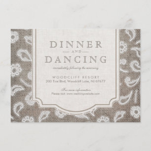 Cartão De Informações Recepção de casamentos com rendas e picos