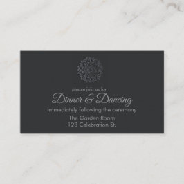 Cartão De Informações Recepção de Mandala de Corte de Papel Preto Modern