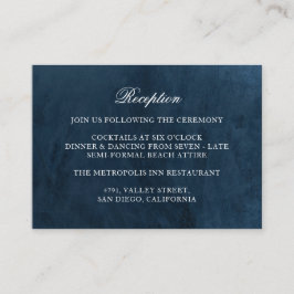 Cartão De Informações Recepção de Monograma de Casamento de Marinho Clás