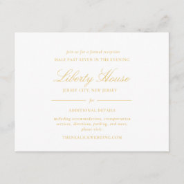 Cartão De Informações Recepção de Script Elegante de Lace Dourado sofist