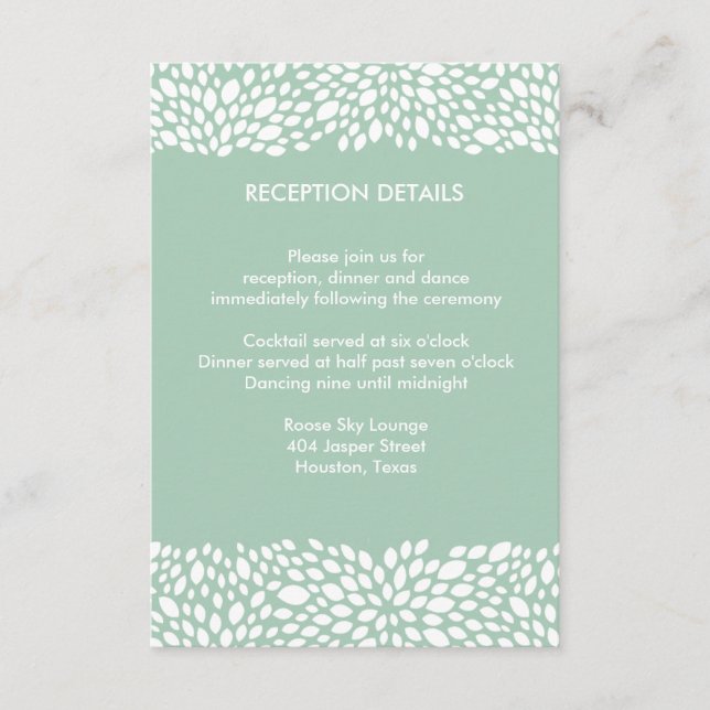 Cartão De Informações Recepção/Direção de Casamento Personalizável Bloom (Frente)