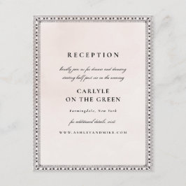 Cartão De Informações Recepção Elegante de Lixo Escamudo e Lace Preto de