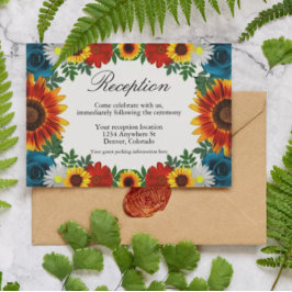 Cartão De Informações Recepção Floral de Verão