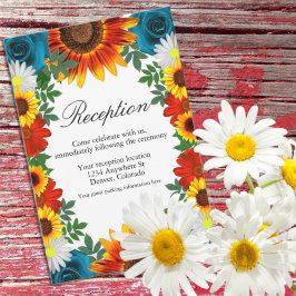 Cartão De Informações Recepção Floral de Verão