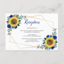 Recepção Floral Geométrica Azul de Girassol
