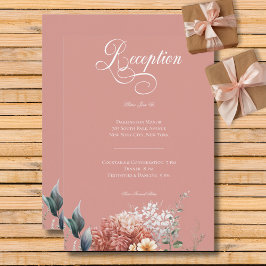 Cartão De Informações Recepção Floral Romântica Moderna do Jardim Rosa