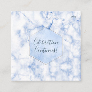 Cartão De Informações Recepção PixDezines Bar de Honeycomb Azul Mitzva