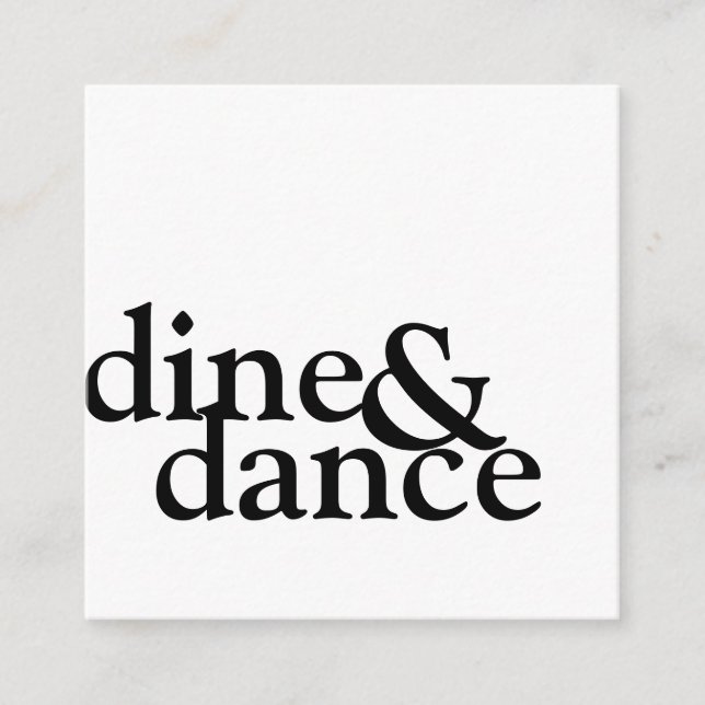 Cartão De Informações recepção simples, a preto e branco (Frente)