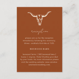 Cartão De Informações Recepção Simples de Caveira de Vaca Boêmia Ocident