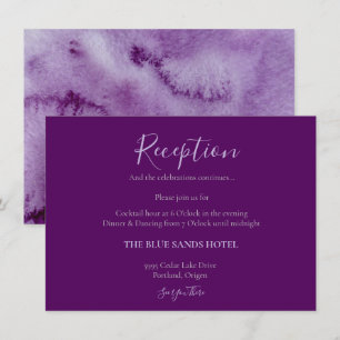 Cartão De Informações Recepção Ultra Violeta de Cor Roxa Elegante