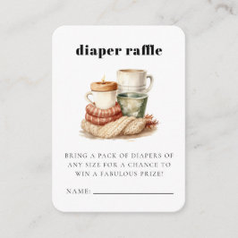 Cartão De Informações Receptáculo de Chá de fraldas de inverno elegante