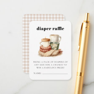 Cartão De Informações Receptáculo de Chá de fraldas de inverno elegante