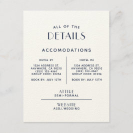 Cartão De Informações Receptáculo de Detalhes de Casamento de Marinhos E