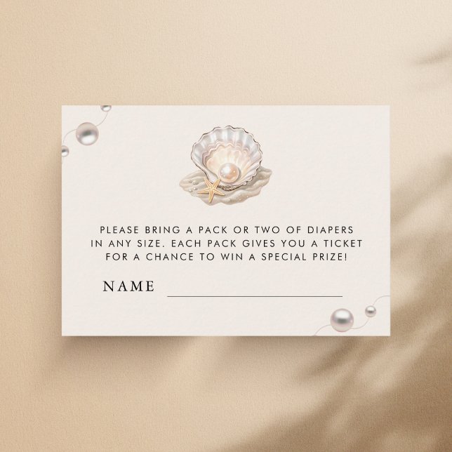 Cartão De Informações Receptáculo de Raffle com Fralda de pérolas (Criador carregado)