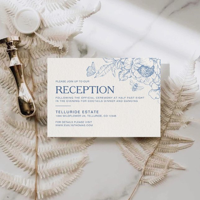 Cartão De Informações Receptáculo Floral Chinoiserie de Recepção de casa (Criador carregado)