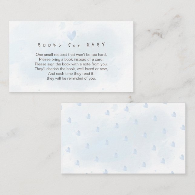 Cartão De Informações Receptáculo PixDezines Book Request Blue Watercolo (Frente/Verso)