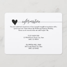 Cartão De Informações Recinto de Casamento Rustic Kraft, caligrafia