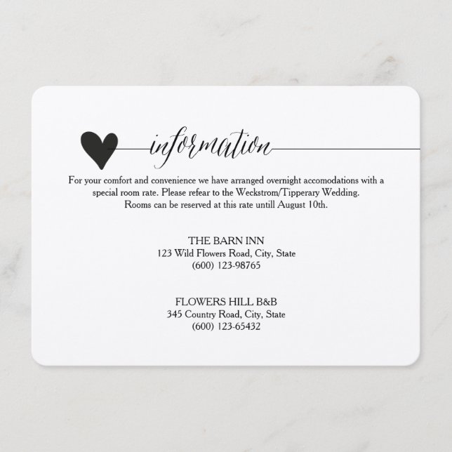 Cartão De Informações Recinto de Casamento Rustic Kraft, caligrafia (Frente)