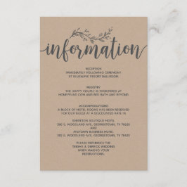 Cartão De Informações Recinto de informações sobre casamento Botânico ru