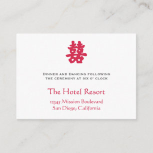Cartão De Informações Recinto de recepção de casamento asiática de dupla