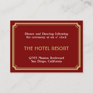 Cartão De Informações Recinto de recepção de casamento com deco de arte