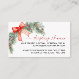 Cartão De Informações Red Bow Christmas Display Shower