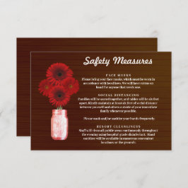 Cartão De Informações Red Floral Floral Vermelho Escuro Mason Jar Medida