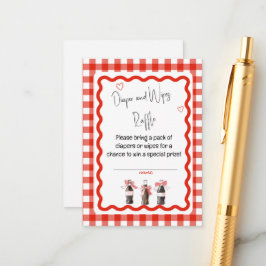 Cartão De Informações Red Gingha Baby Soda Ready to POP Diaper or Wipes 