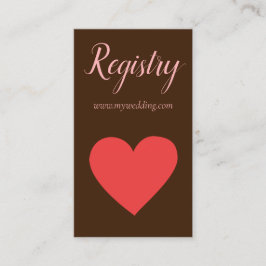 Cartão De Informações Red Heart Wedding Registry